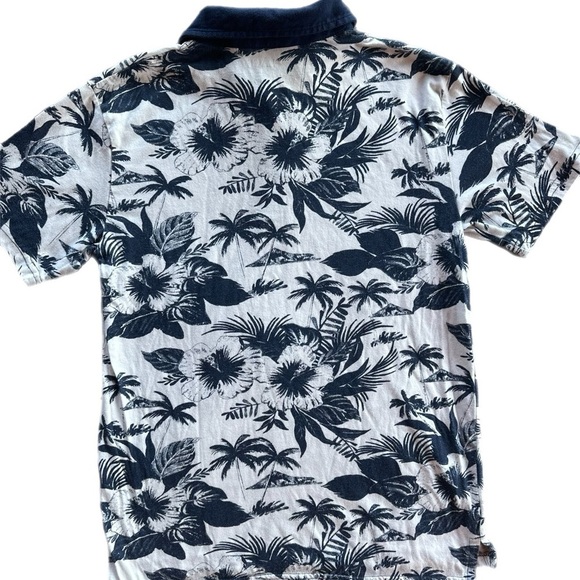 Children’s Place  Boys Navy Blue White Tropical Print Short Sleeve Polo Shirt XL - Picture 4 of 5